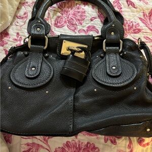 Elegant Chloe Paddington Black Leather Handbag